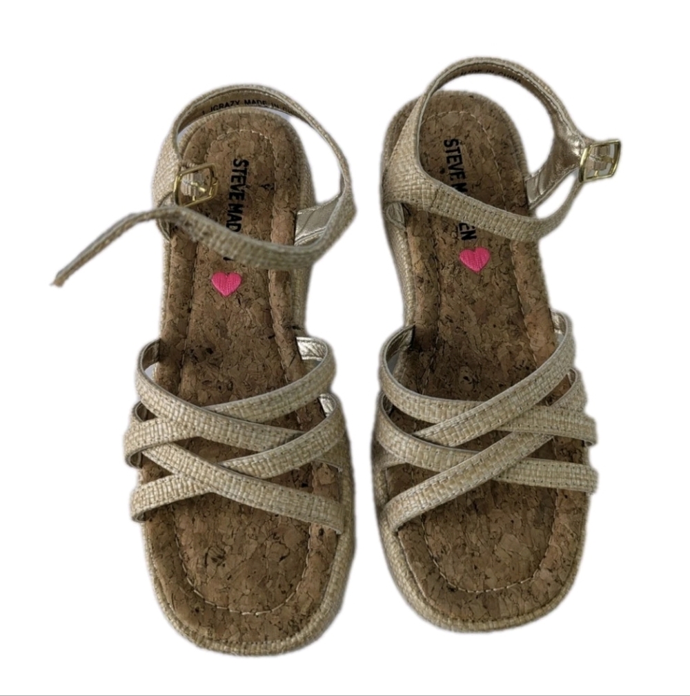 Steve Madden Kids JCrazy Raffia Sandals NIB Girls 1